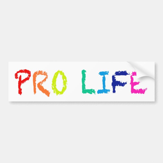 "PROleben" (IN DEN REGENBOGEN-ZEICHENSTIFTEN) Autoaufkleber (Vorne)