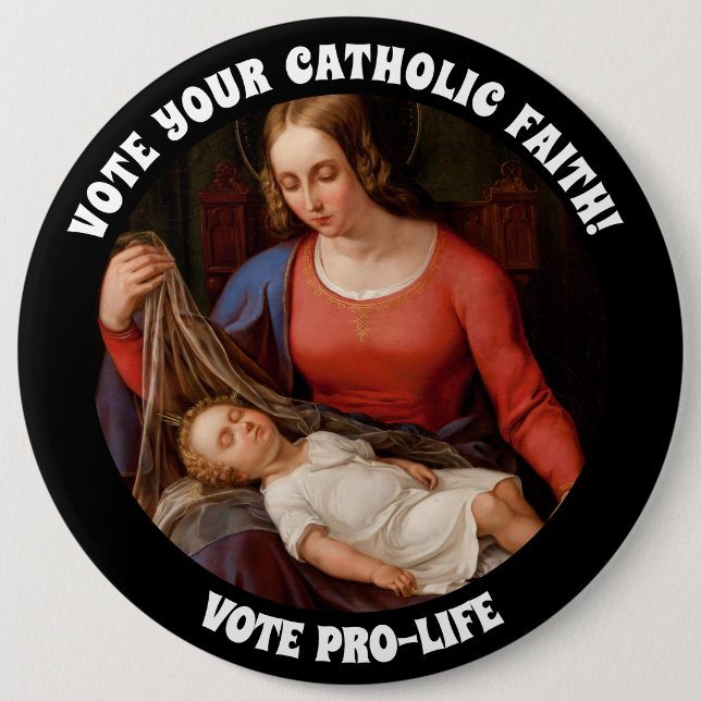 PROLIFE ABSTIMMUNG KATHOLIC JUNGFRAU MARY JESUS BUTTON (Vorderseite)