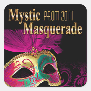 Prom 2011 Mystic Masquerade Party Quadratischer Aufkleber