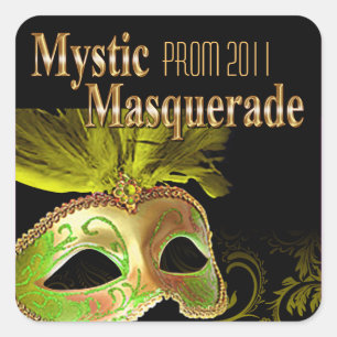 Prom 2011 Mystic Masquerade Party Quadratischer Aufkleber