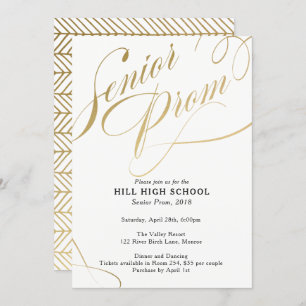 Prom Einladung, Gold Script Senior Prom Einladung