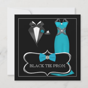 Prom High School Dance Formal Red Black Krawatte Einladung