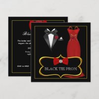 Prom High School Dance Formal Red Black Krawatte