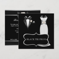 Prom High School Tanz Formal White Black Krawatte