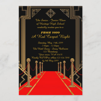 Prom Senior Junior, Gatsby-Stil, Red Carpet Night Einladung