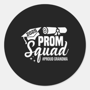 Prom Squad 2025 Proud Oma Graduate Prom Cl of Runder Aufkleber