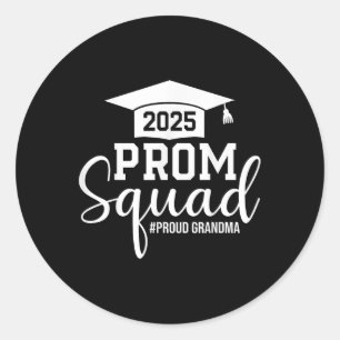 Prom Squad 2025 Proud Oma Graduate Prom Cl of Runder Aufkleber