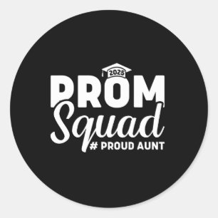 Prom Squad 2025 Proud Tante Graduate Prom Cl 2025 Runder Aufkleber