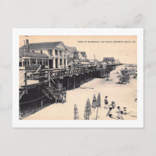 Promenade in Rehoboth Beach, Delaware Vintage Postkarte