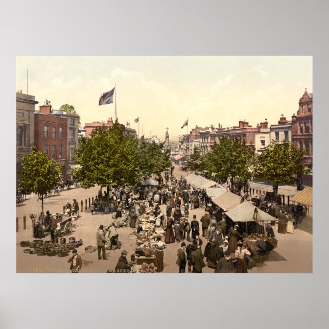 Promenade - Markttag, Taunton, Somerset, England Poster (Vorne)