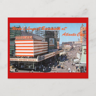 Promenadenblick, Atlantic City NJ Vintage Postkarte