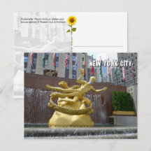 Prometheus Statue & Fountain - NYC Postkarte