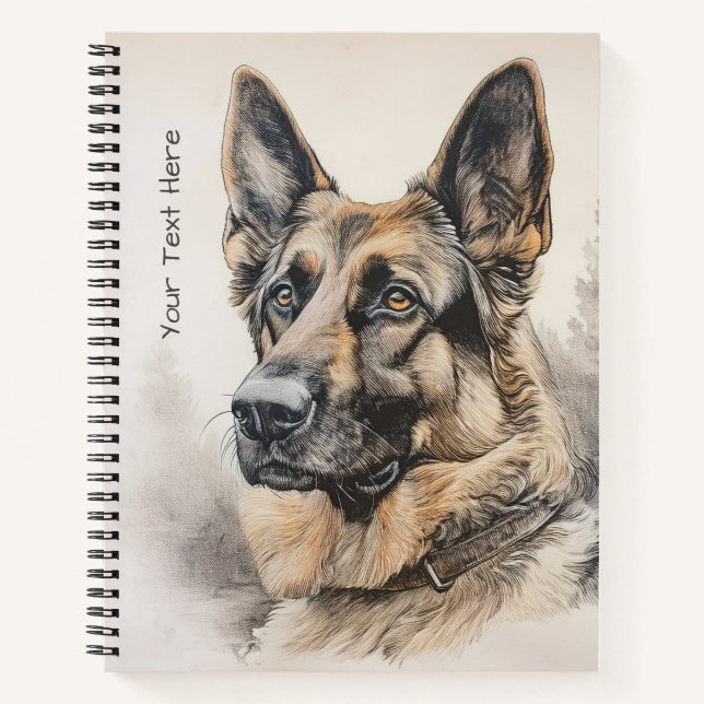 Prominenter Deutscher Schäferhund  Notizbuch (Vorderseite)