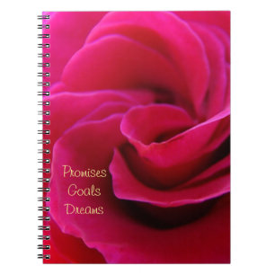 Promises Goals Dreams Notebook Rosa Rose Blume Notizblock