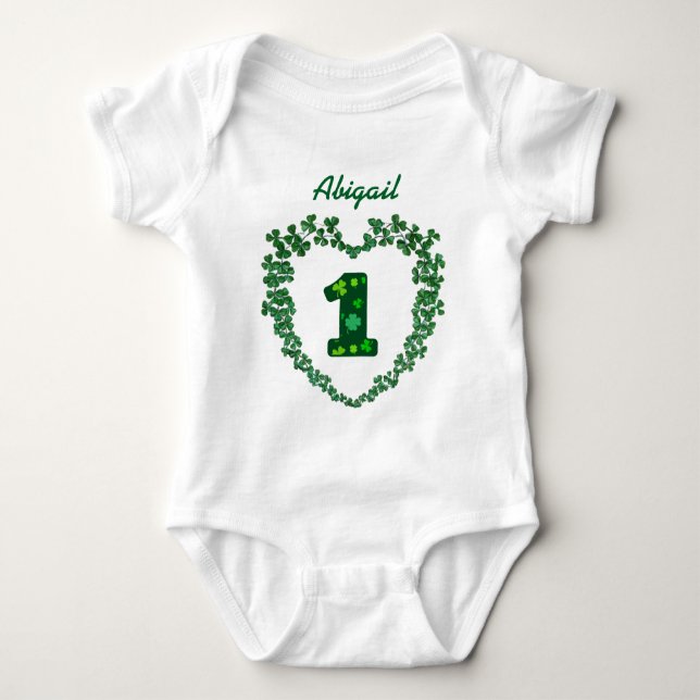 PROMO5 St Patricks Tag Glücklich 1. Geburtstag Baby Strampler (Vorderseite)