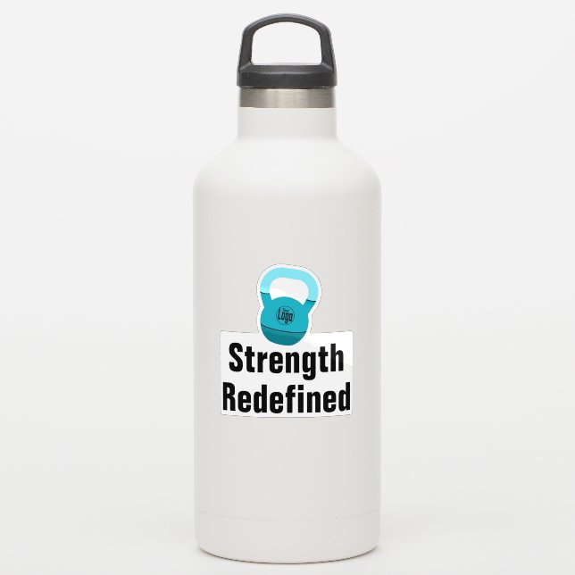 Promo Athlet Coach Kettlebell Stärke neu definiert Aufkleber (Wassserflasche)
