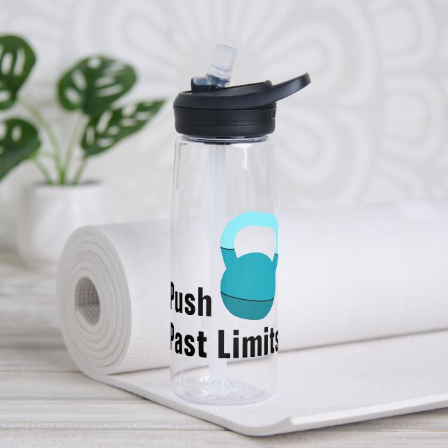 Promo Athlete Coach Kettlebell Push Past Limits Trinkflasche (Yoga (gedreht))