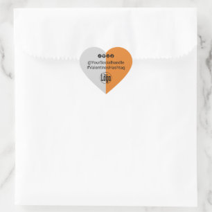Promo Logo Connect & Follow Valentins Hashtag Herz-Aufkleber