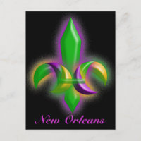Promo Postcard Glows Fleur-de-lis New Orleans LA