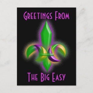 Promo Postcard Glows Fleur-de-lis New Orleans LA Postkarte