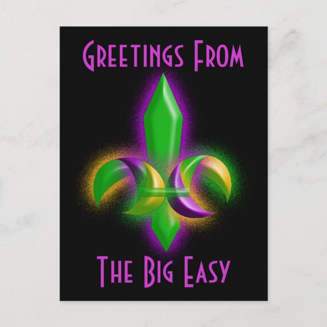 Promo Postcard Glows Fleur-de-lis New Orleans Postkarte (Vorderseite)