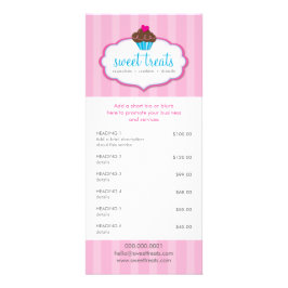 PROMO PREISDIENSTE LIST cupcake Bäckerei aqua rosa Werbekarte