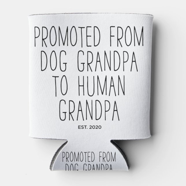Promoted Dog Opa to Human Grandpa est 2020 Dosenkühler (Vorderseite)