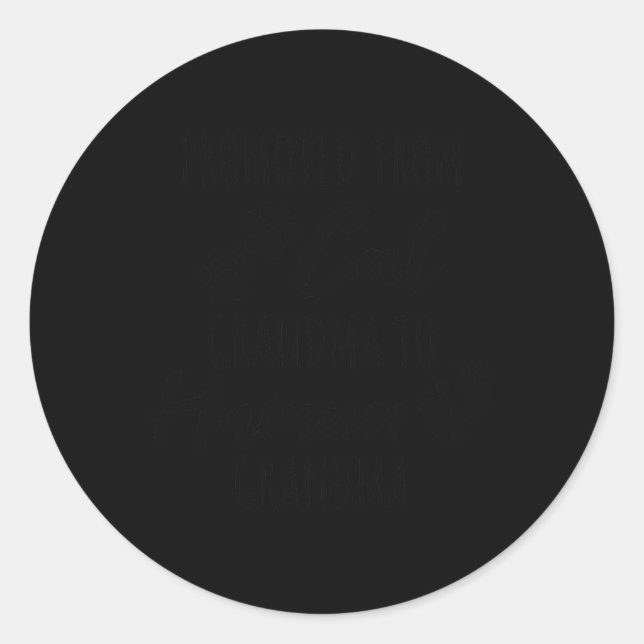 Promoted From Cat Grandma To Human Grandma  Runder Aufkleber (Vorderseite)