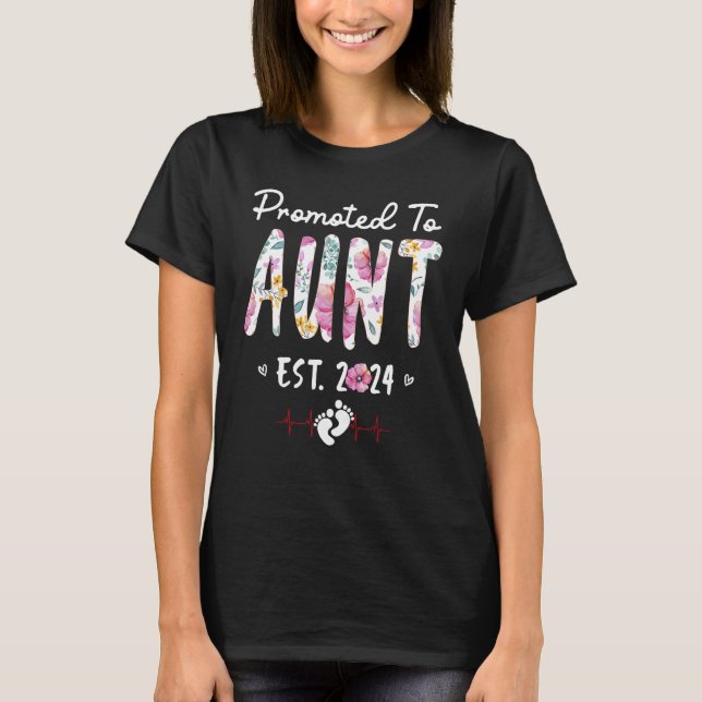 Promoted To Aunt 2024 First Time New Aunt Pregnanc T-Shirt (Vorderseite)