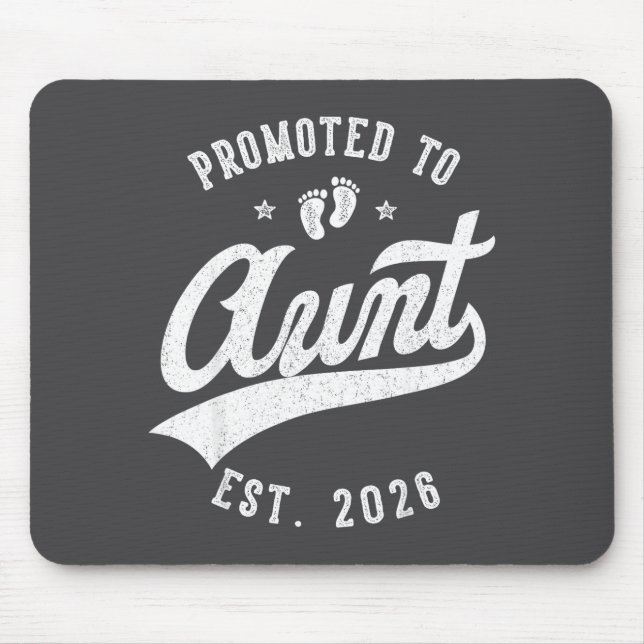 Promoted To Aunt 2026 Baby Announcement Family Mat Mousepad (Vorne)