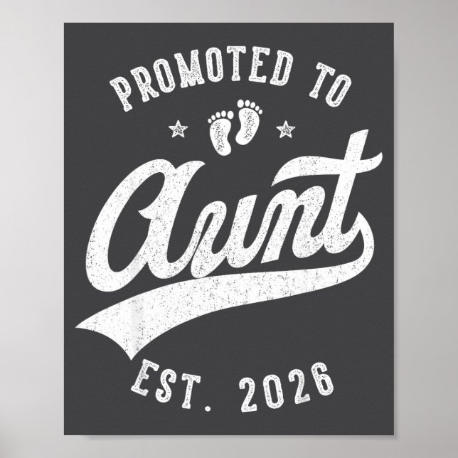 Promoted To Aunt 2026 Baby Announcement Family Mat Poster (Vorne)