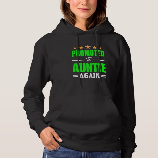 Promoted To Aunt Again Auntie Again Gender Reveal Hoodie (Vorderseite)