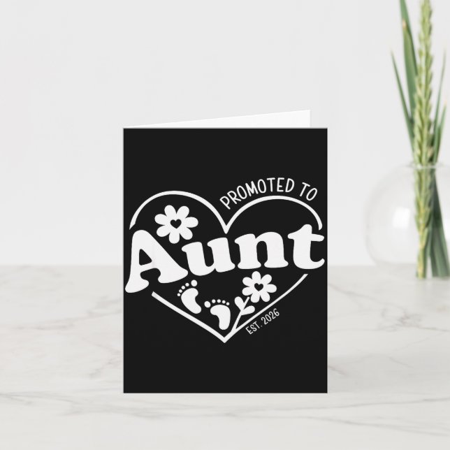 Promoted To Aunt Est. 2026 New Aunti Pregnancy Ann Karte (Vorderseite)