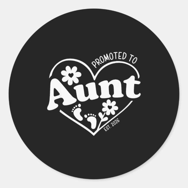 Promoted To Aunt Est. 2026 New Aunti Pregnancy Ann Runder Aufkleber (Vorderseite)