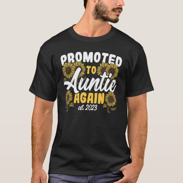 Promoted To Auntie Aunt 2023 Again 2 T-Shirt (Vorderseite)