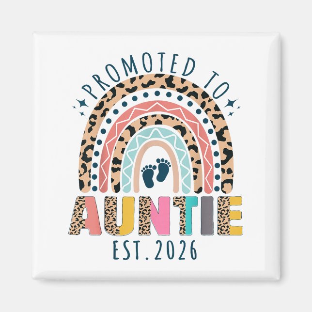 Promoted To Auntie Est 2026 Soon To Be Aunt First  Magnet (Vorne)