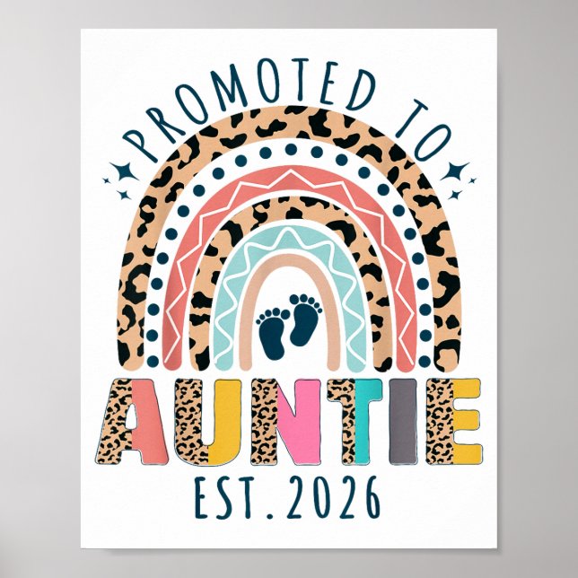 Promoted To Auntie Est 2026 Soon To Be Aunt First  Poster (Vorne)
