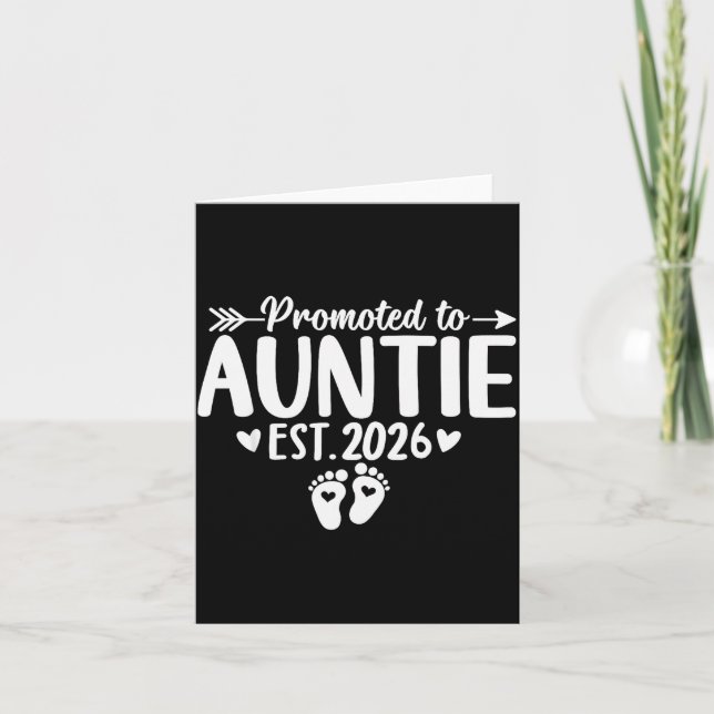 Promoted To Auntie Est 2026 Soon To Be New Aunt Ba Karte (Vorderseite)