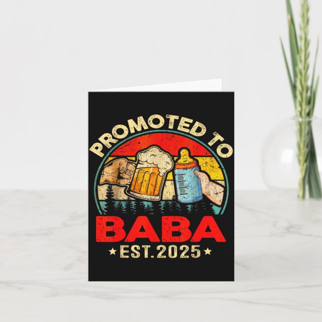 Promoted To Baba Est 2025 Vintage  Karte (Vorderseite)