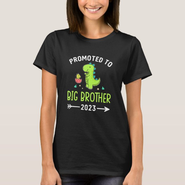 Promoted To Big Brother 2023 Dinosaur Boys Sibling T-Shirt (Vorderseite)