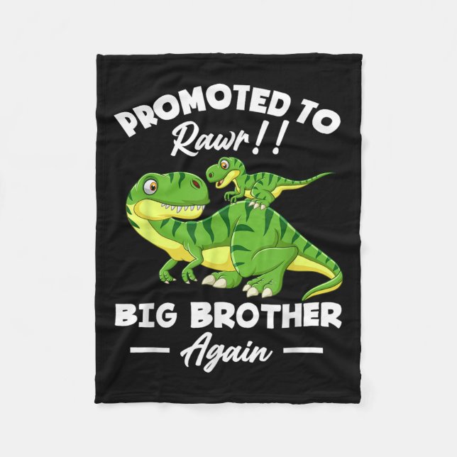 Promoted To Big Brother Again Dinosaur Lover Gift  Fleecedecke (Vorderseite)