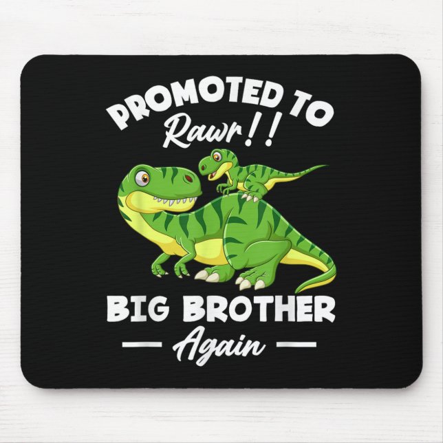 Promoted To Big Brother Again Dinosaur Lover Gift  Mousepad (Vorne)