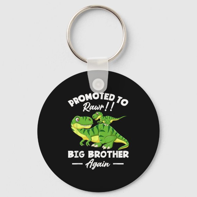 Promoted To Big Brother Again Dinosaur Lover Gift  Schlüsselanhänger (Vorderseite)