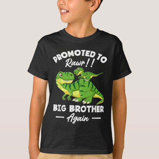 Promoted To Big Brother Again Dinosaur Lover Gift  T-Shirt (Vorderseite)