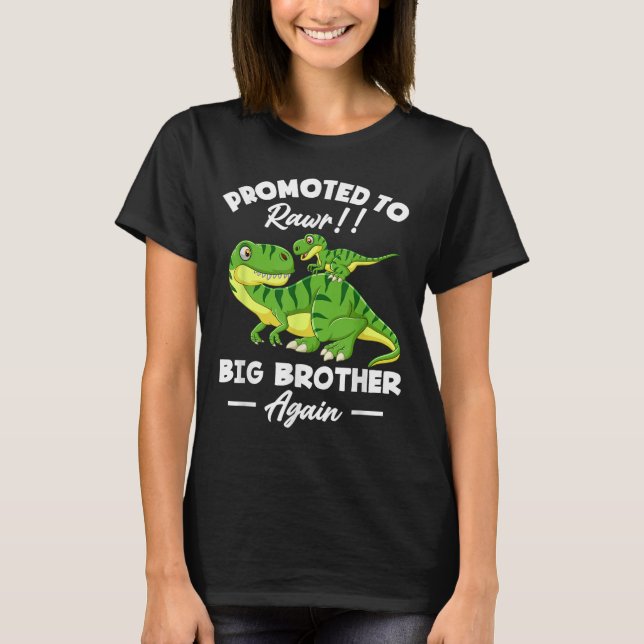 Promoted To Big Brother Again Dinosaur Lover Gift  T-Shirt (Vorderseite)
