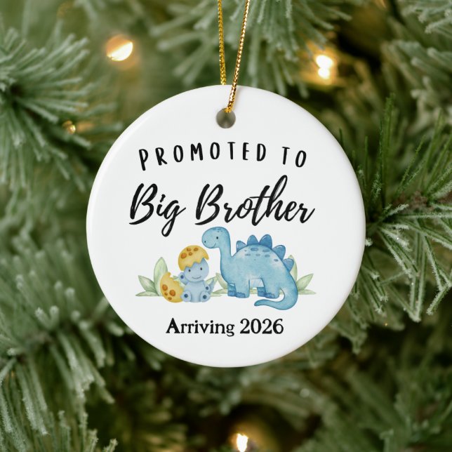 Promoted to Big Brother Dinosaur  Keramik Ornament (Baum)