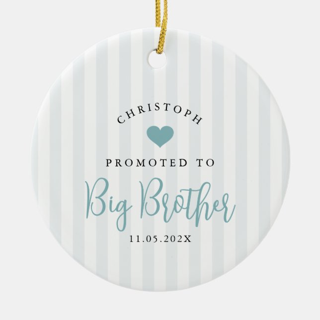 Promoted to Big Brother Photo Year Heart Keepsake  Keramik Ornament (Vorne)