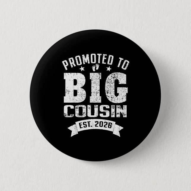 Promoted To Big Cousin 2026 Cool Cousin Baby Annou Button (Vorderseite)