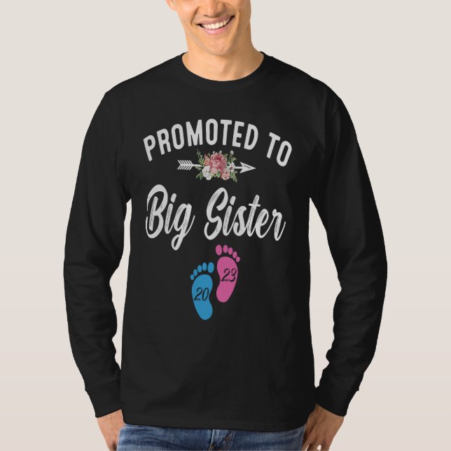 Promoted To Big Sister 2023 Pregnancy Announcement T-Shirt (Vorderseite)
