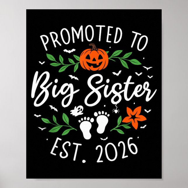 Promoted To Big Sister 2026 Pregnancy Announcement Poster (Vorne)